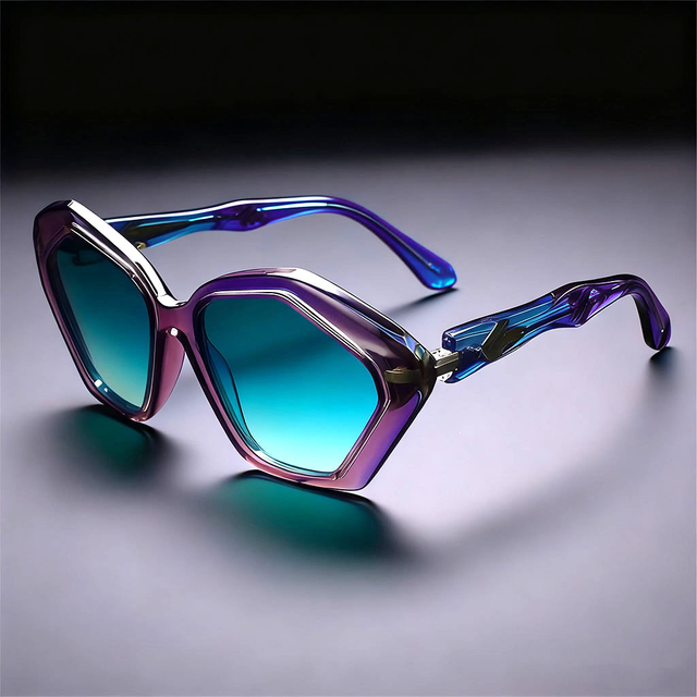 Polygonal framed sunglasses
