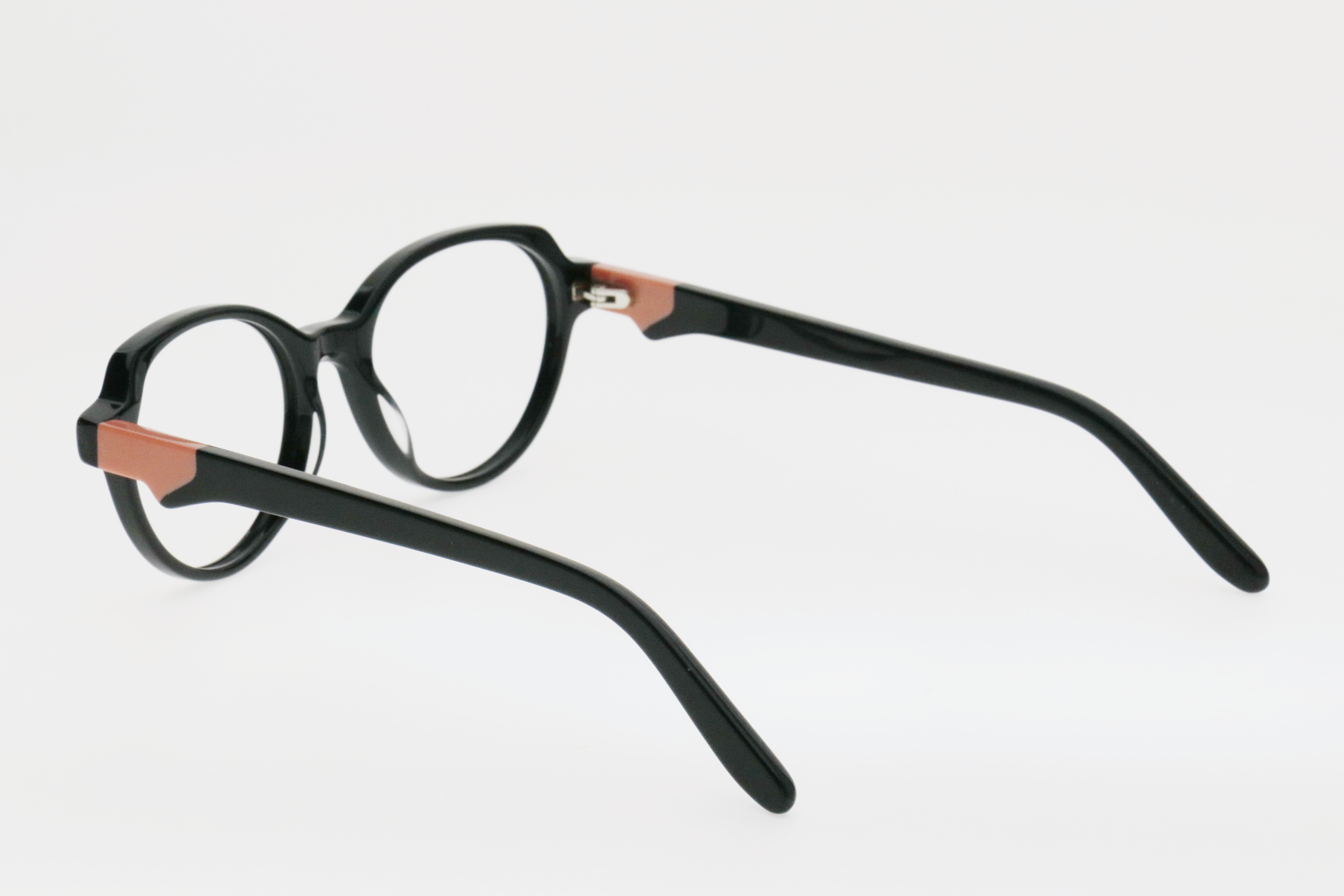 Kids' Classic Black & Caramel Brown Contrast Round Frame Glasses