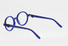 Children's Blue Contrast Color Round Frame Decorative Glasses