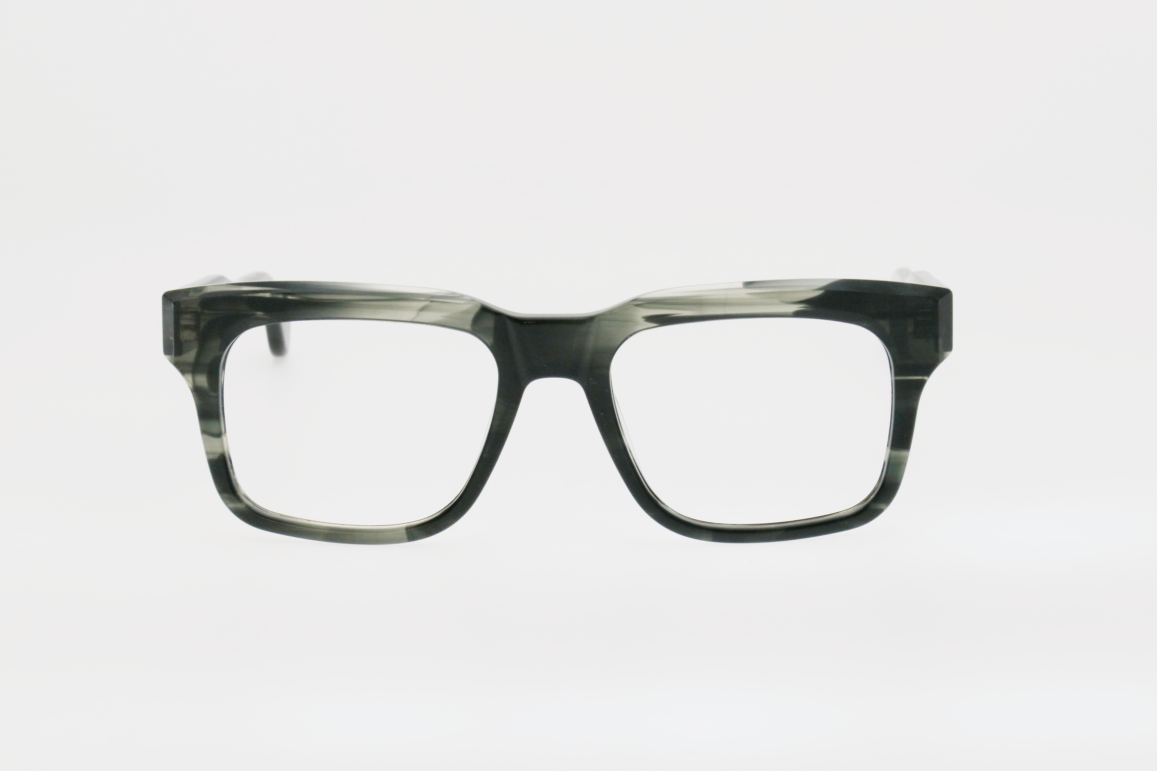 Adults' Forest Green Marble Round-Square Frame Glasses