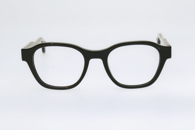 Adults' Glossy Black Retro Round-Frame Glasses