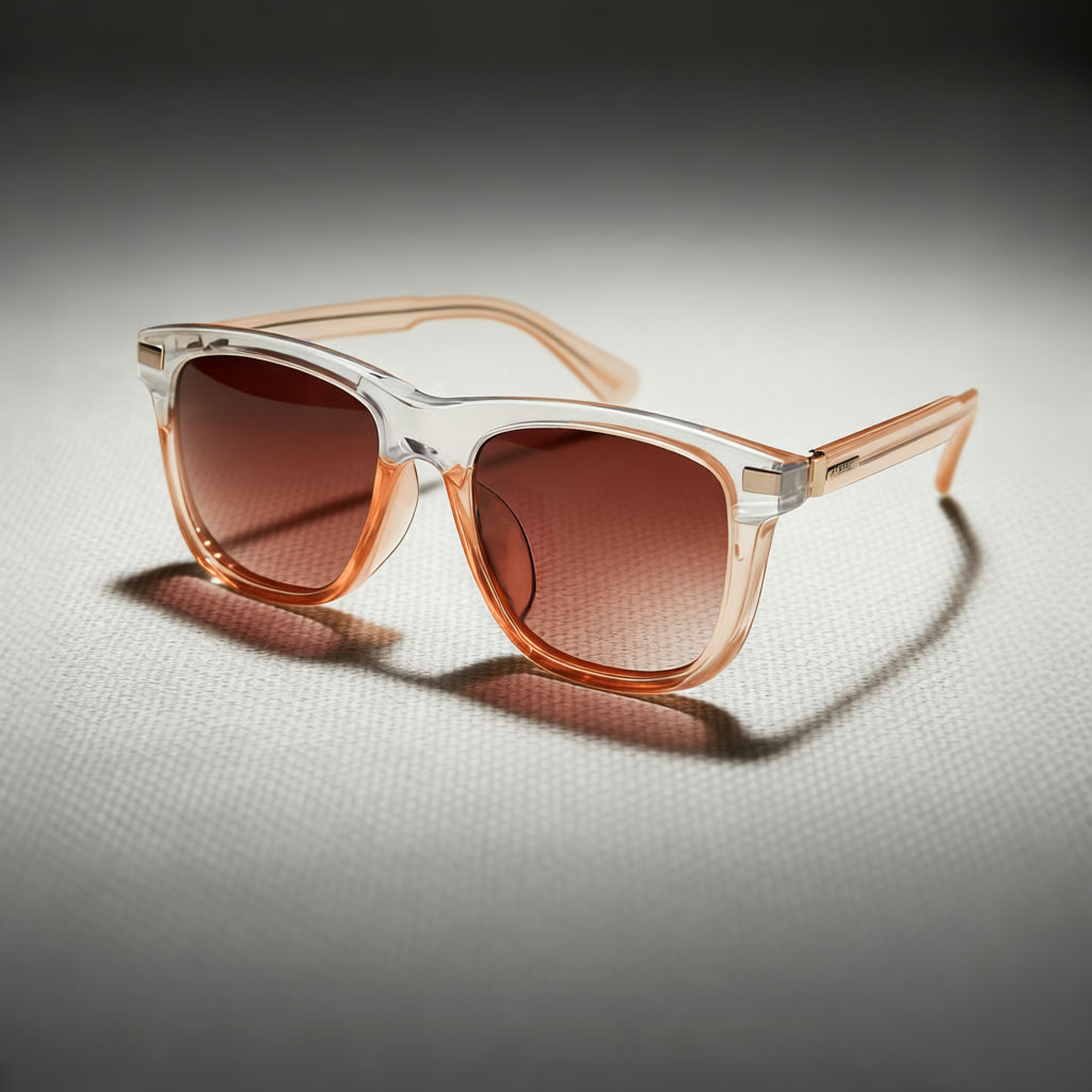 Sophisticated Square Sunglasses with Red Gradient Lenses