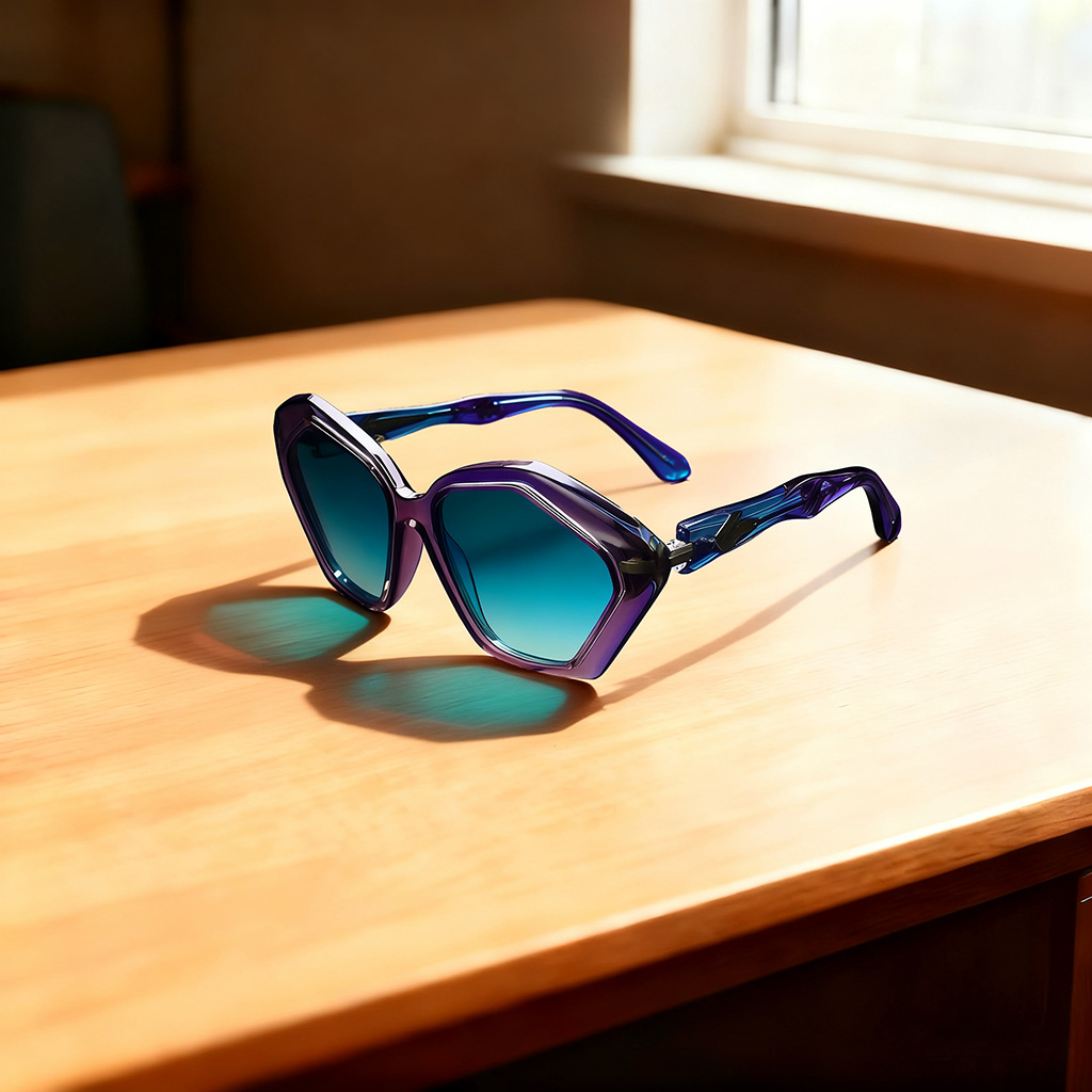 Polygonal framed sunglasses