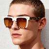 Sophisticated Square Sunglasses with Exquisite Tortoiseshell Pattern Detailing