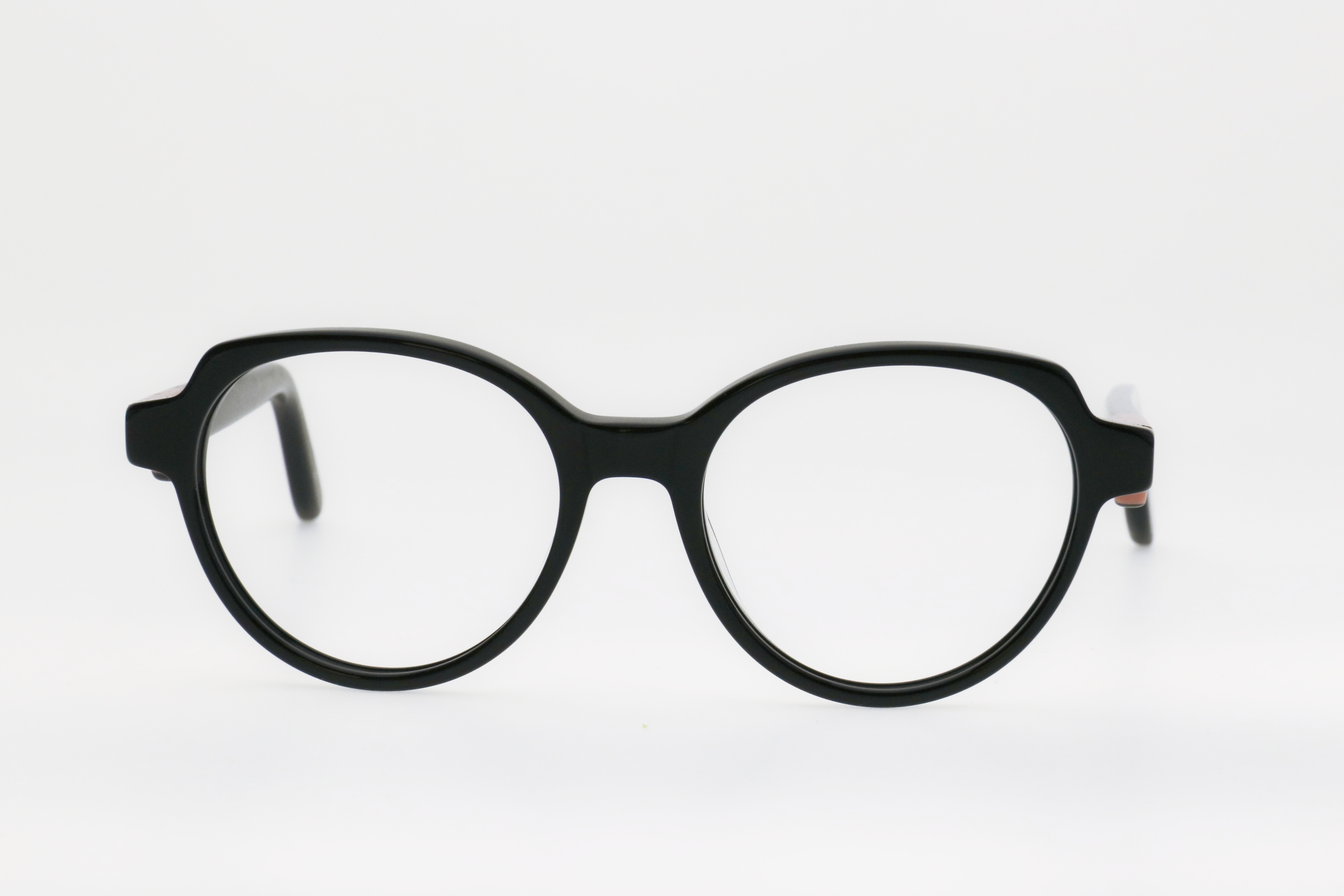 Kids' Classic Black & Caramel Brown Contrast Round Frame Glasses