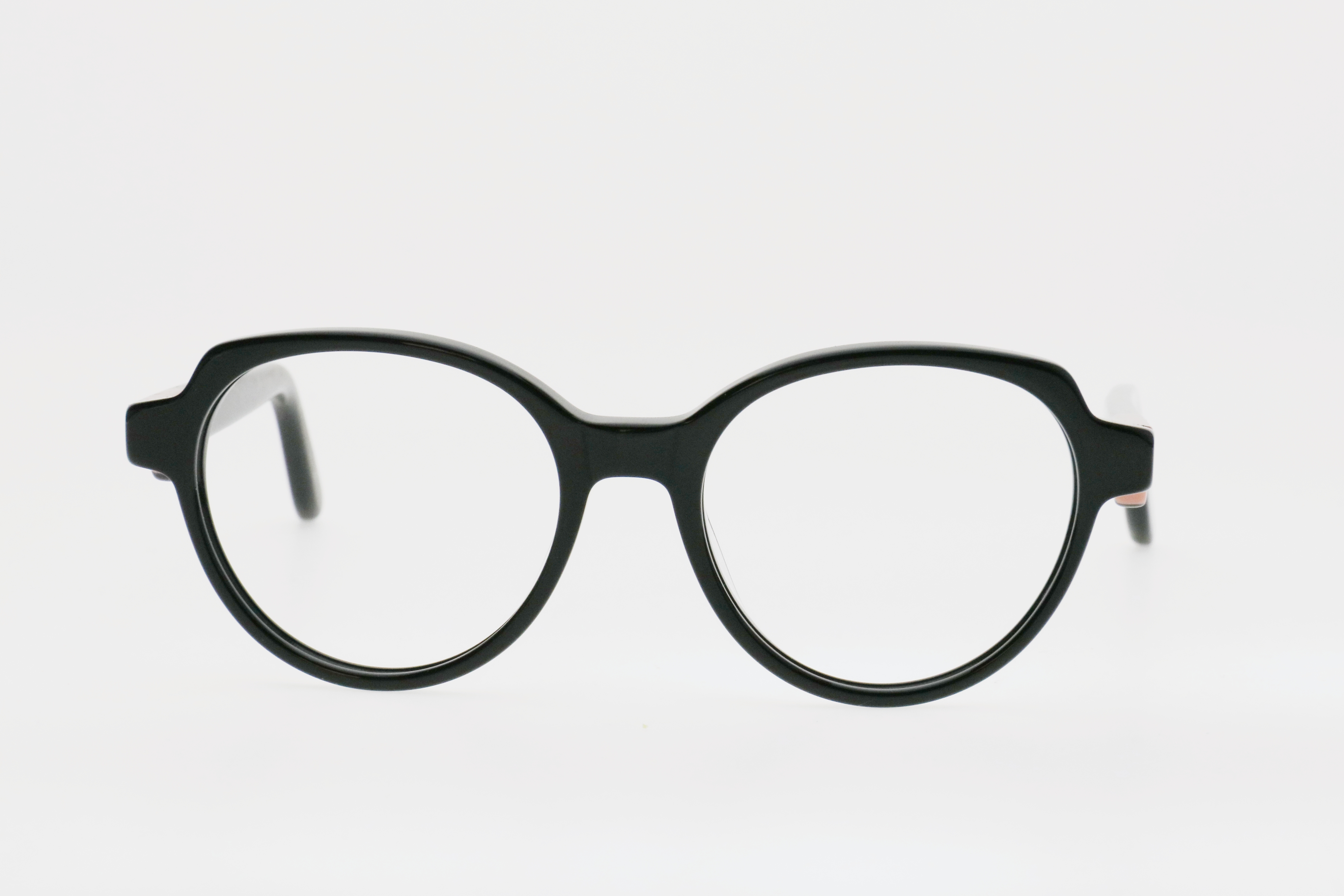 Kids' Classic Black & Caramel Brown Contrast Round Frame Glasses