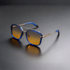 Hexagonal Double-Bridge Aviators (Color-FrameGold,.Amber Gradient)
