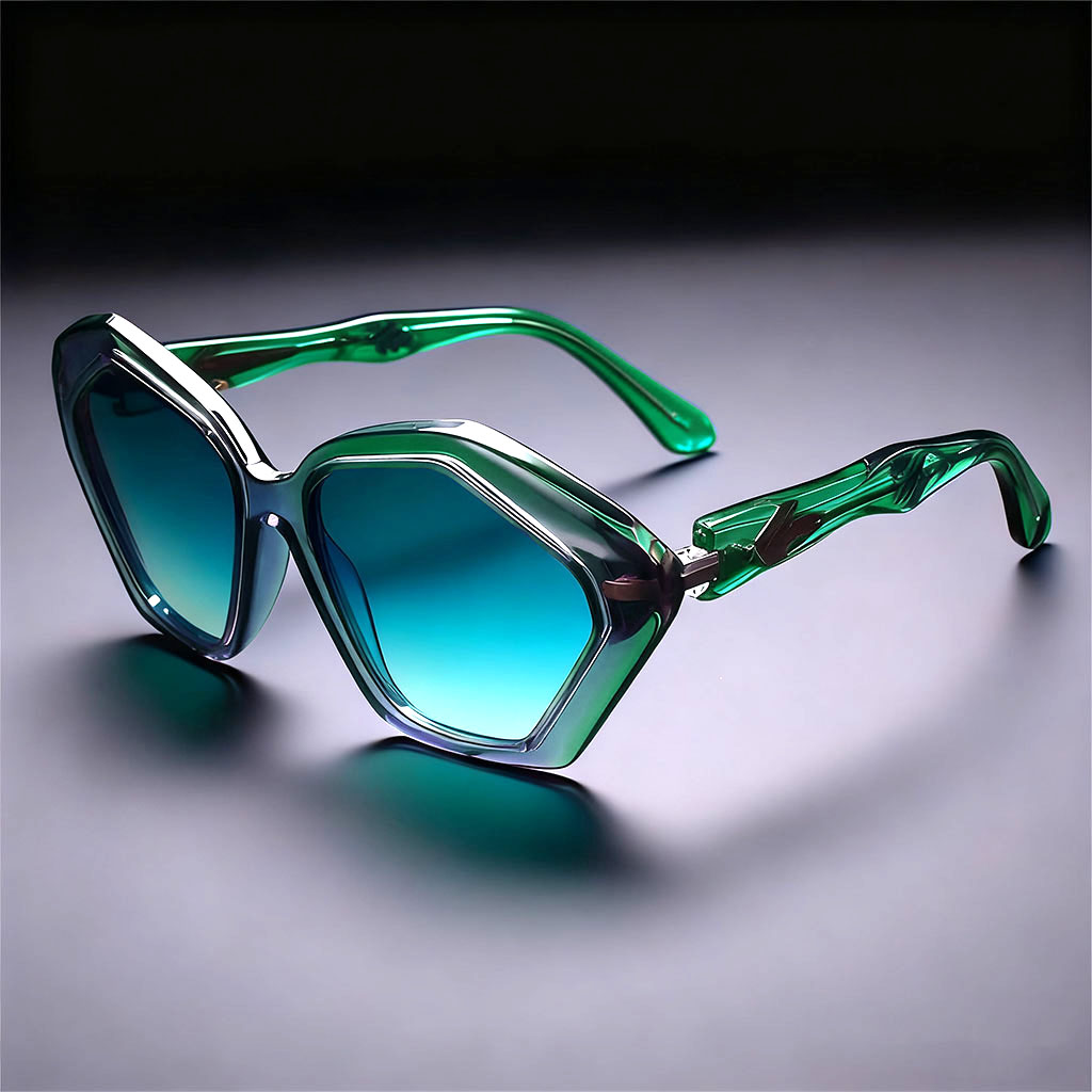 Polygonal framed sunglasses