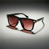 Sophisticated Square Sunglasses with Red Gradient Lenses