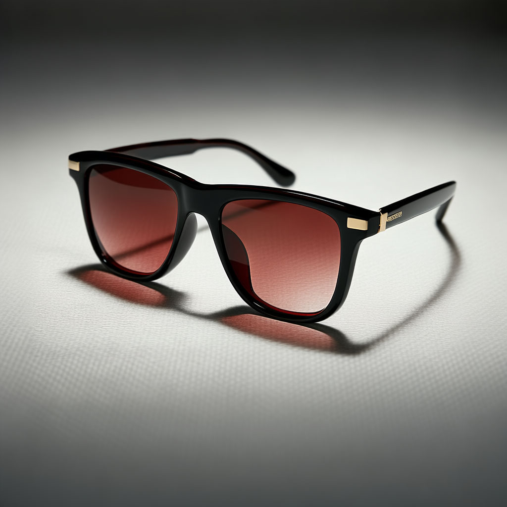 Sophisticated Square Sunglasses with Red Gradient Lenses