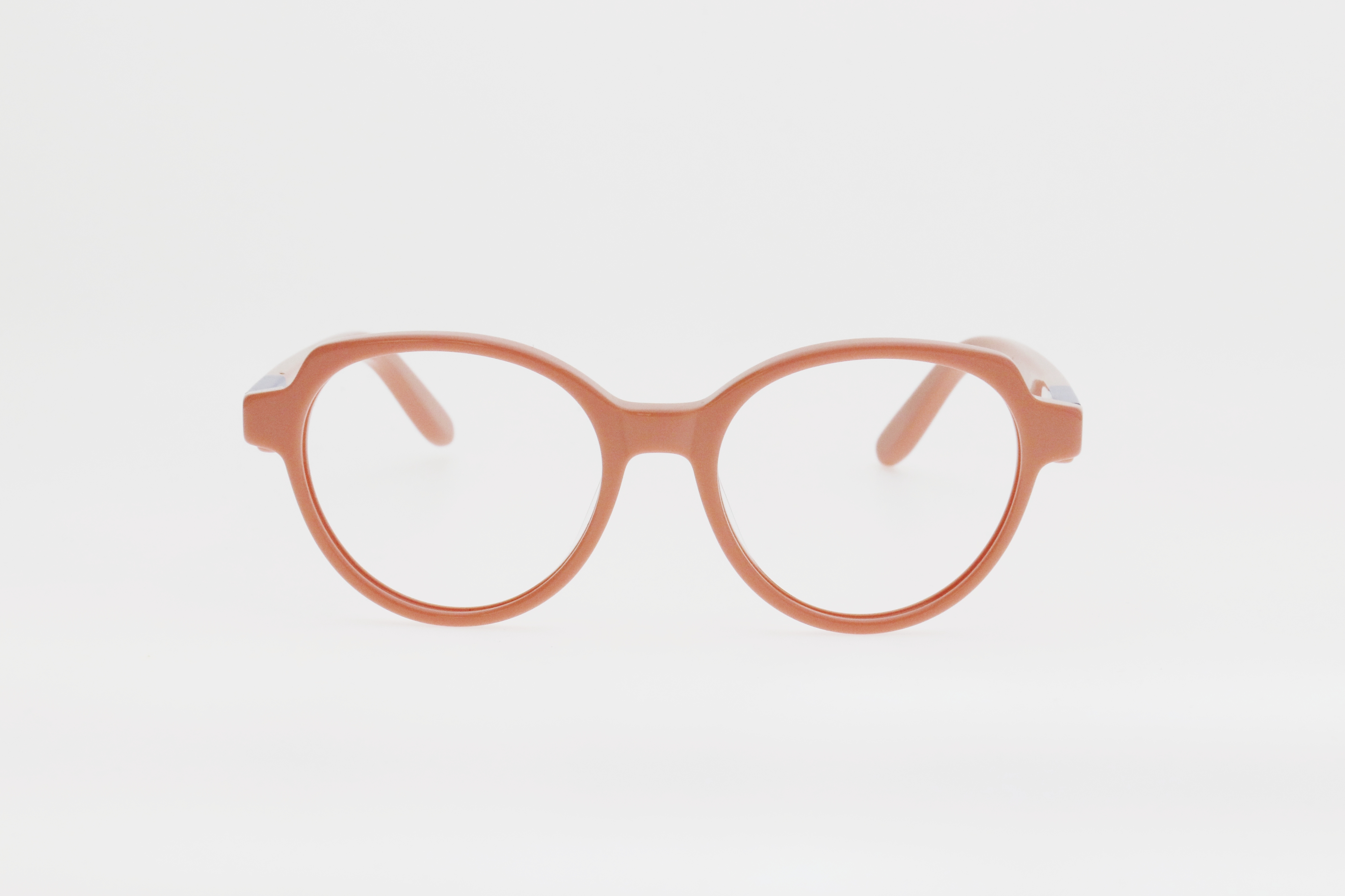 Kids' Soft Pink & Royal Blue Contrast Round Frame Glasses 