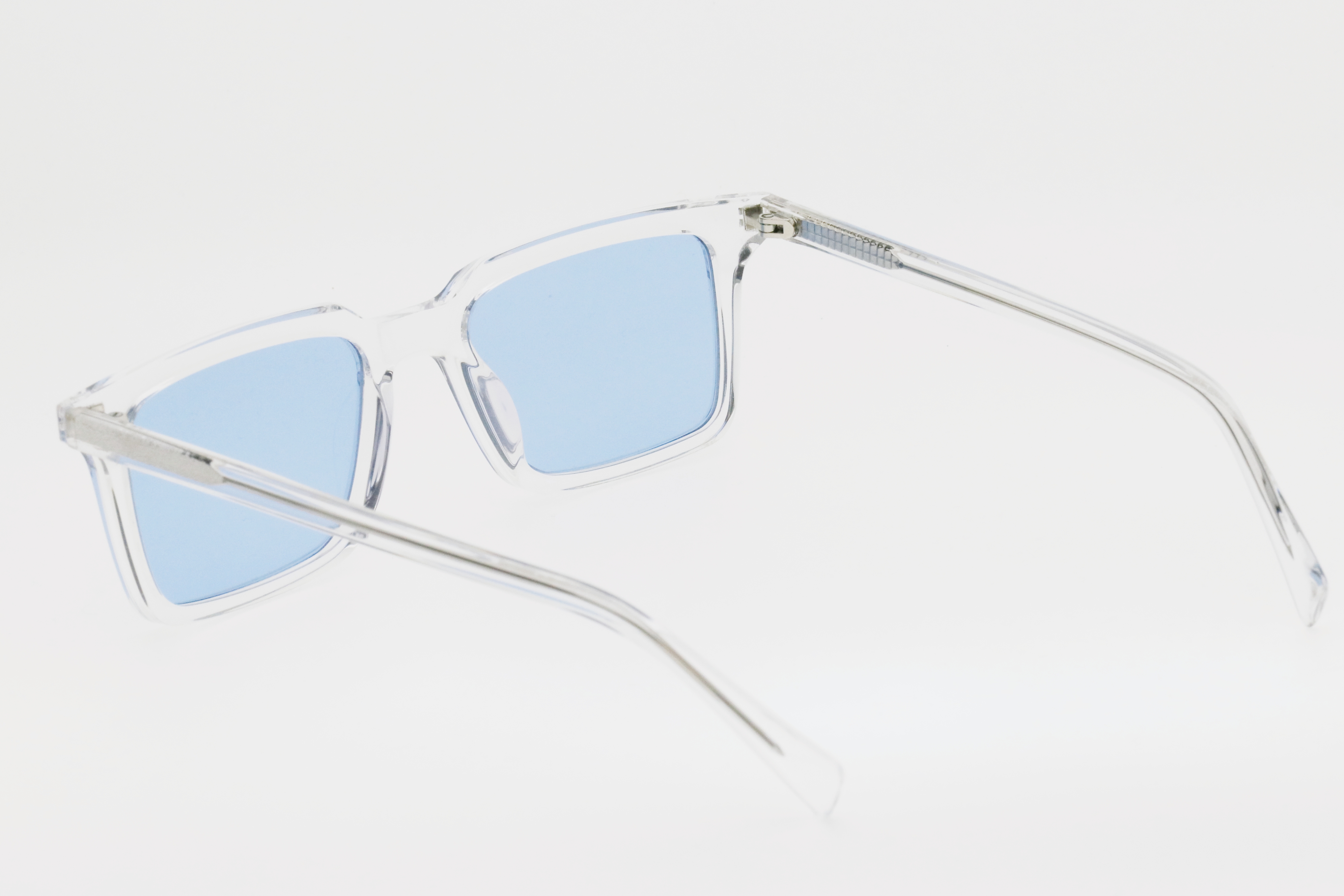 Adults' Clear Frame Light Blue Lens Sunglasses
