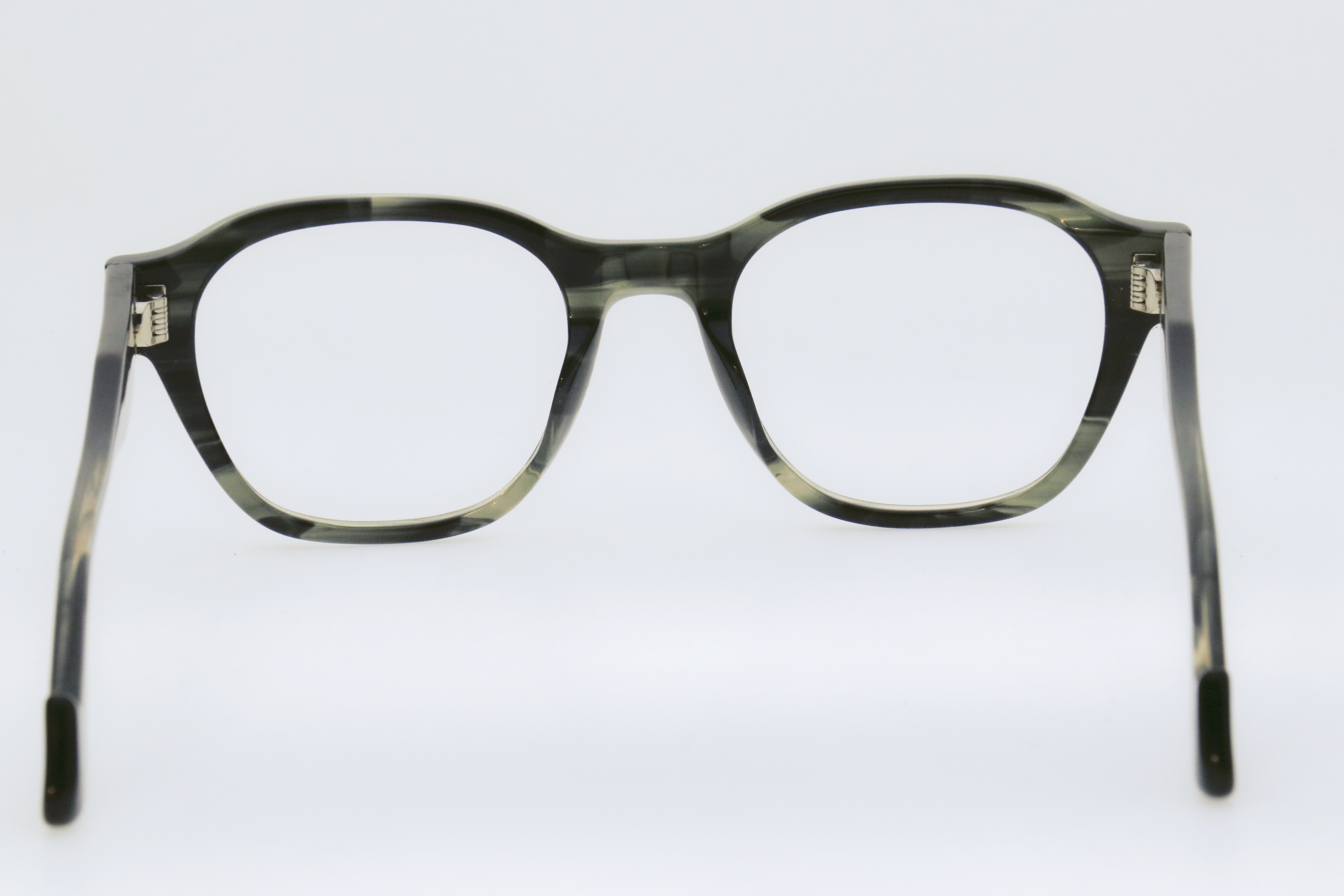 Adults' Forest Green Marble Round-Square Frame Glasses
