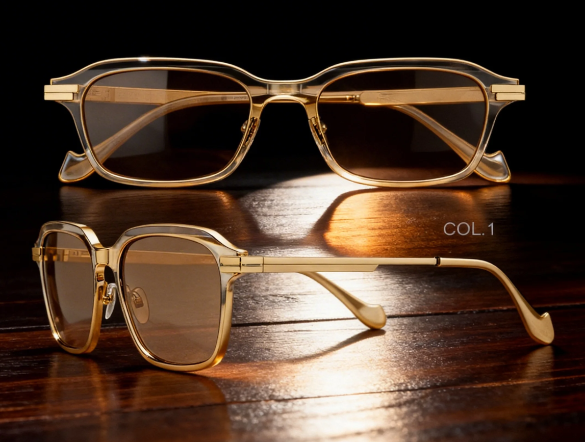 Acetic acid sunglasses. We mix and match colors to create a soft effect. This design features a very bold color scheme, giving the sunglasses a vibrant and bright effect/a sunny and passionate one. It