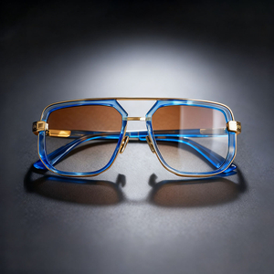 Bold-Frame Double-Bridge Sunglasses