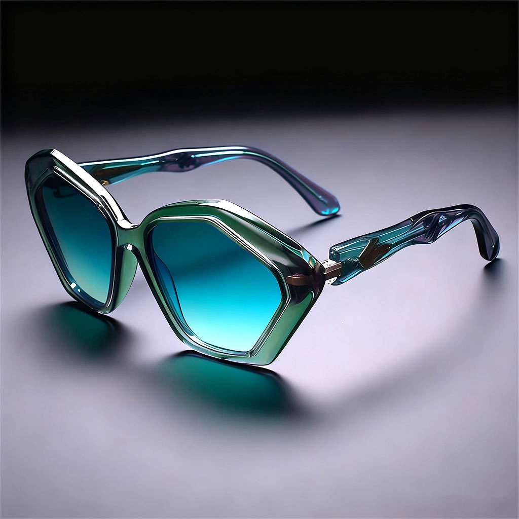 Polygonal framed sunglasses