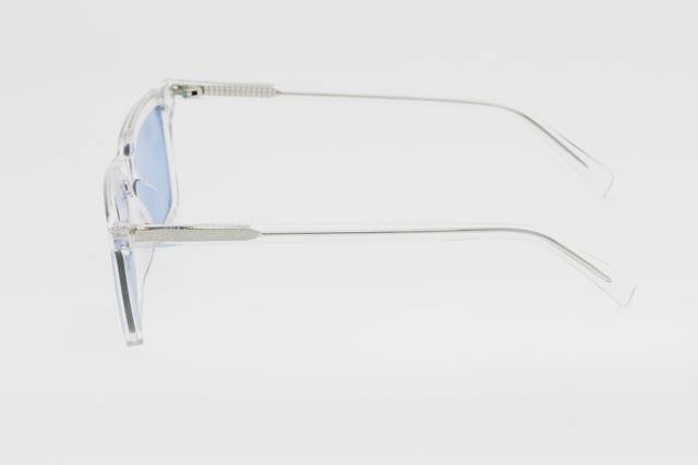 Adults' Clear Frame Light Blue Lens Sunglasses