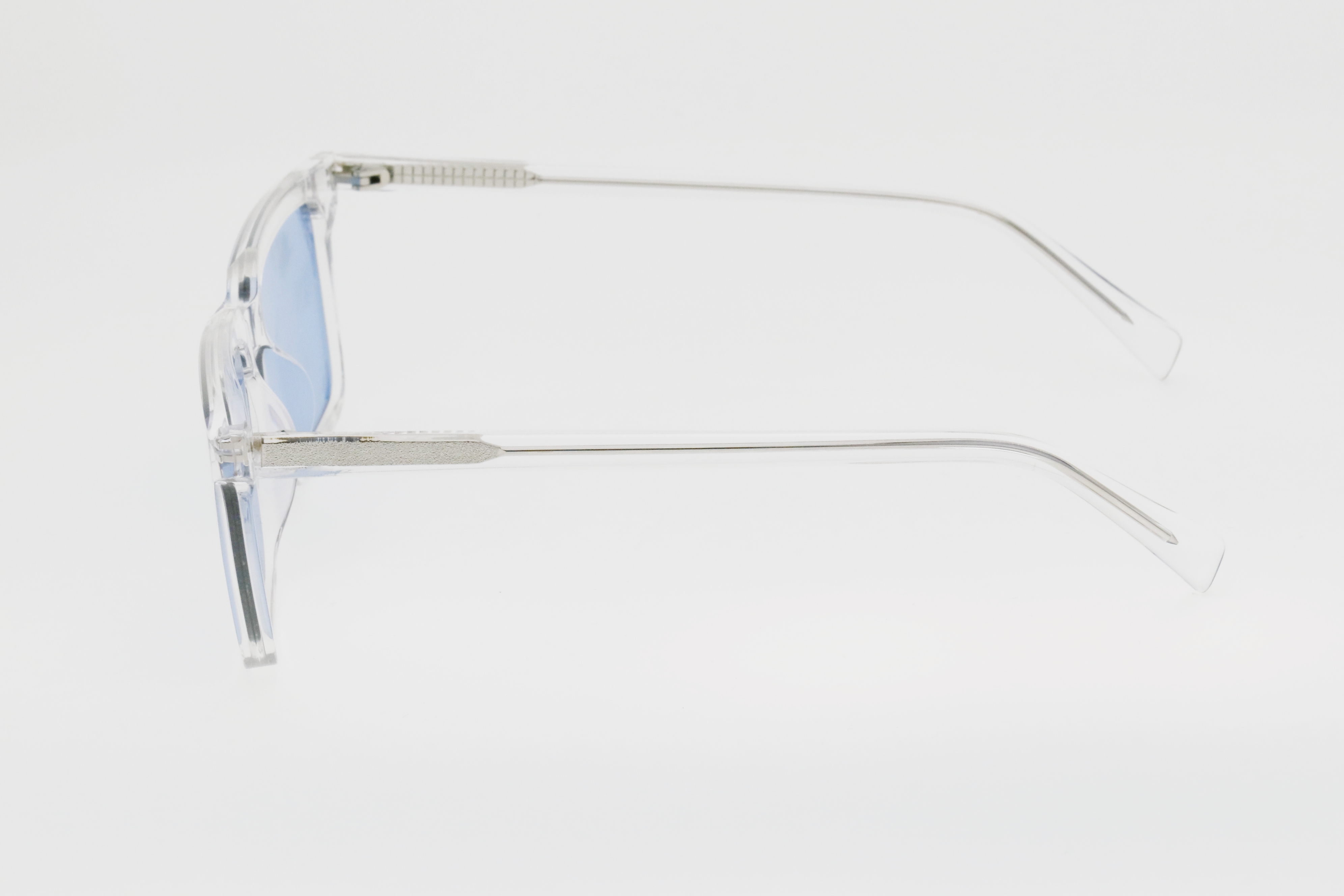 Adults' Clear Frame Light Blue Lens Sunglasses