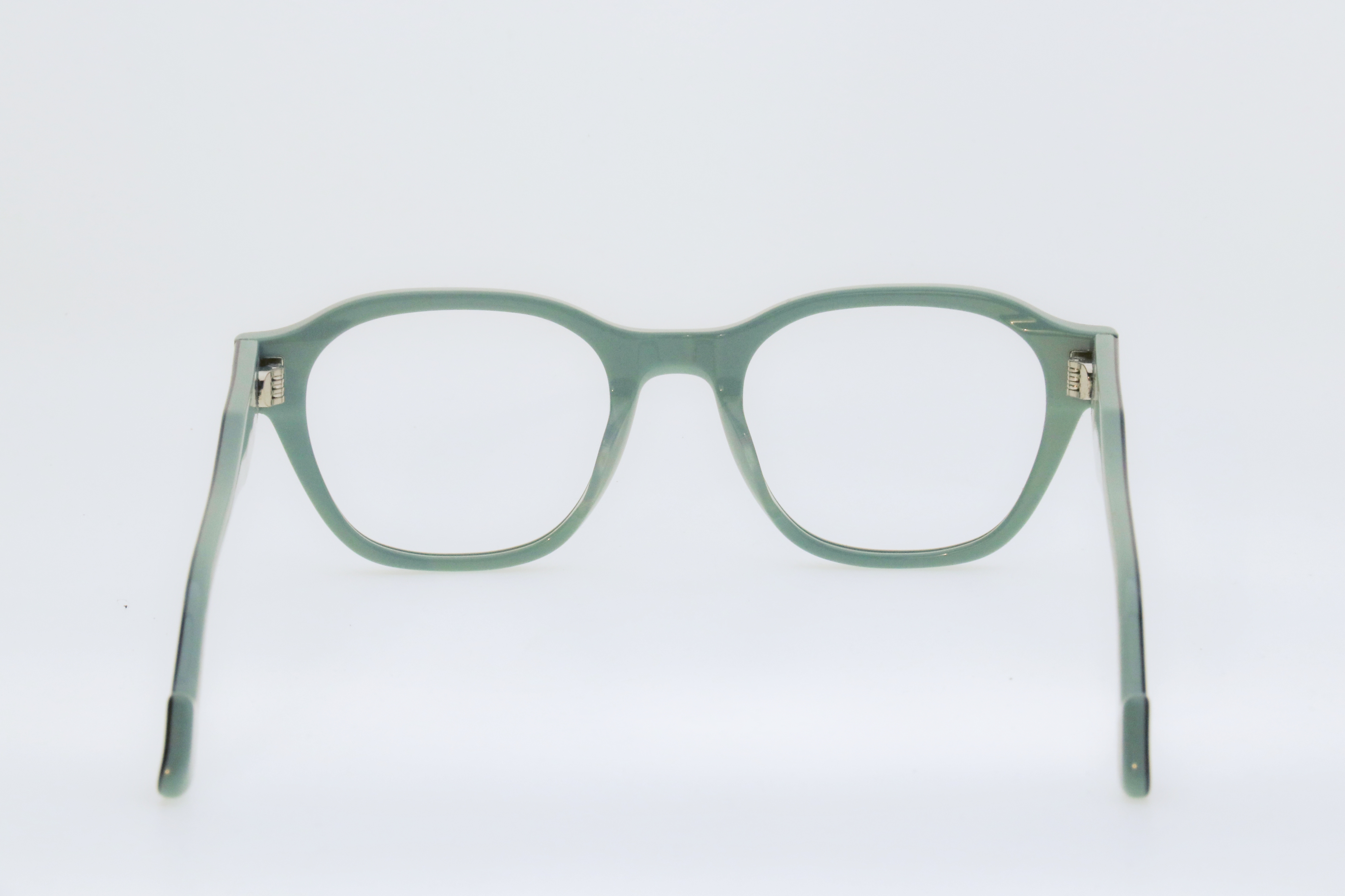 Adults' Forest Green & Mint Green Contrast Round-Frame Glasses