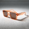 Sophisticated Oversized Square Double-Bridge Sunglasses with Brown Lenses