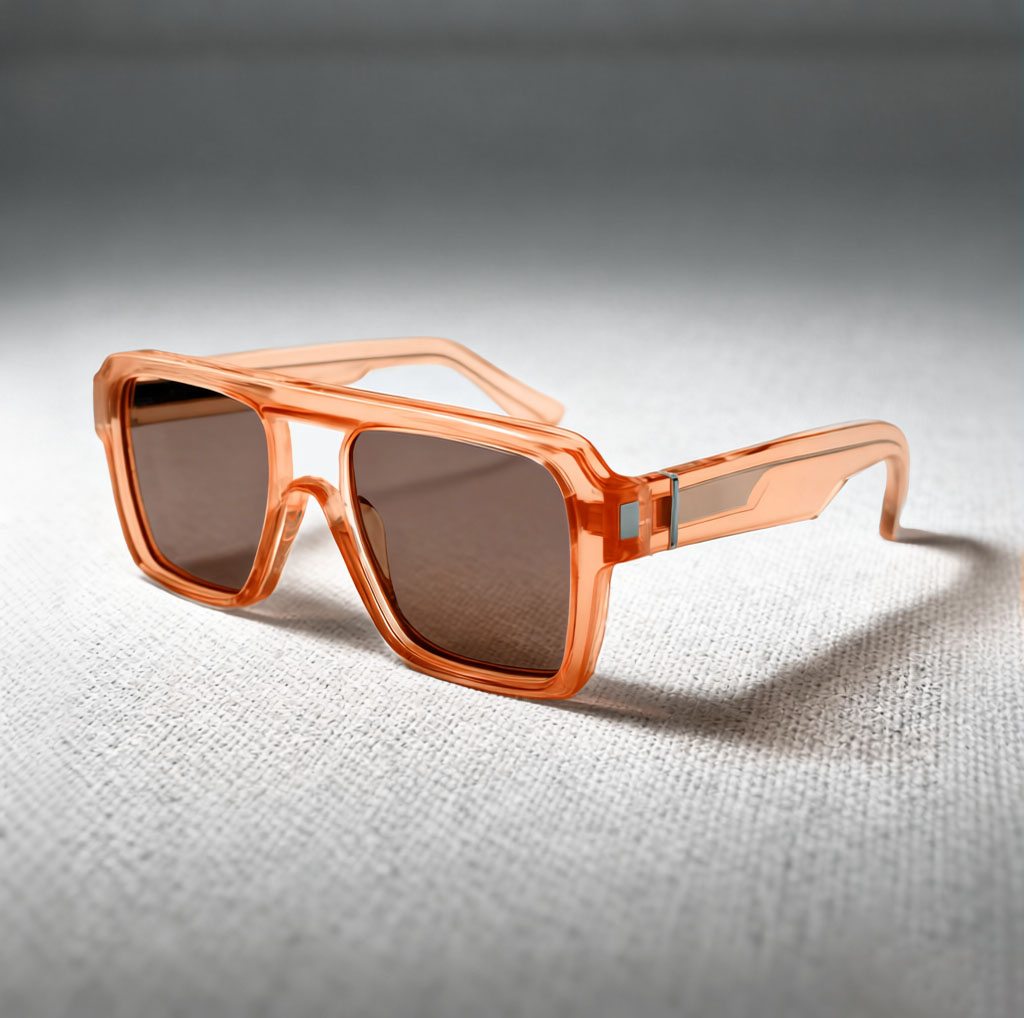 Sophisticated Oversized Square Double-Bridge Sunglasses with Brown Lenses