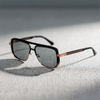 Elevated Rose Gold Square Aviator Sunglasses with Gray Lenses