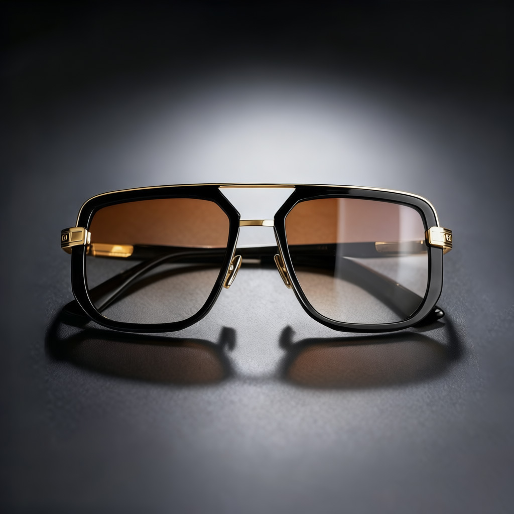 Bold-Frame Double-Bridge Sunglasses