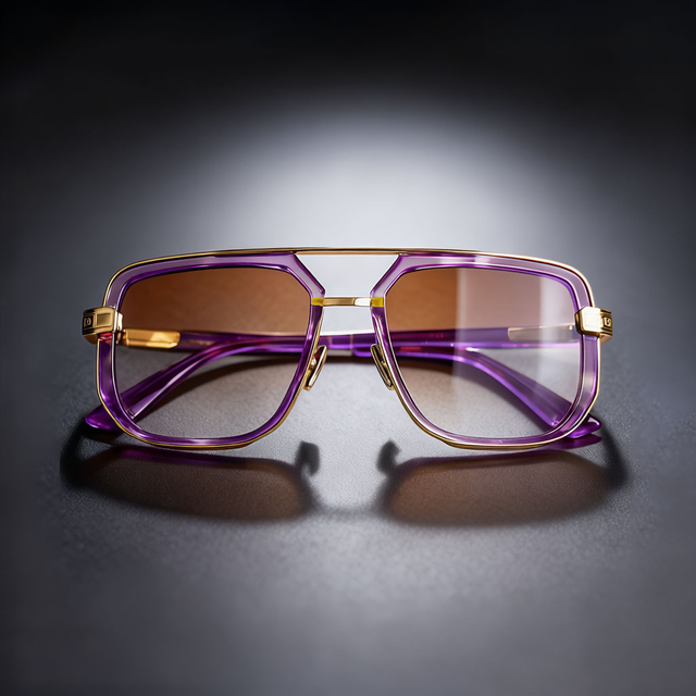 Bold-Frame Double-Bridge Sunglasses