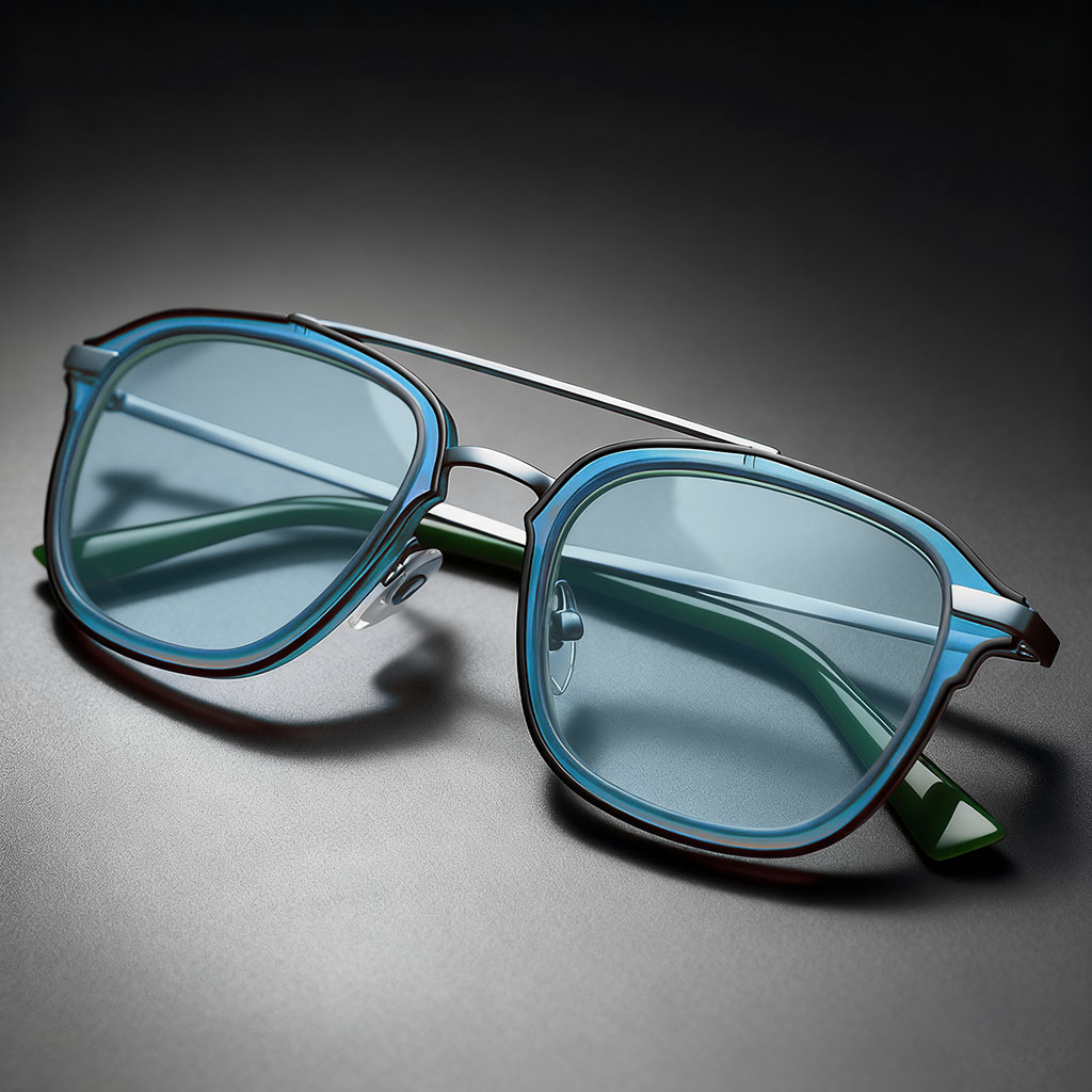 Double beam square sunglasses