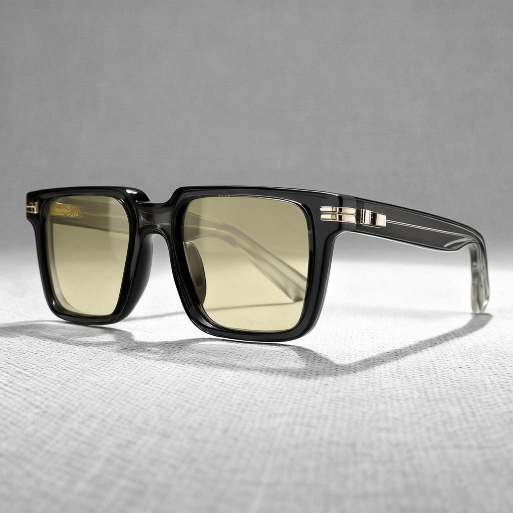 Transparent Square-Frame Sunglasses with Premium Aesthetic