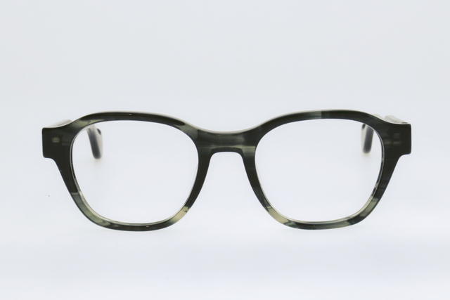 Adults' Forest Green Marble Round-Square Frame Glasses