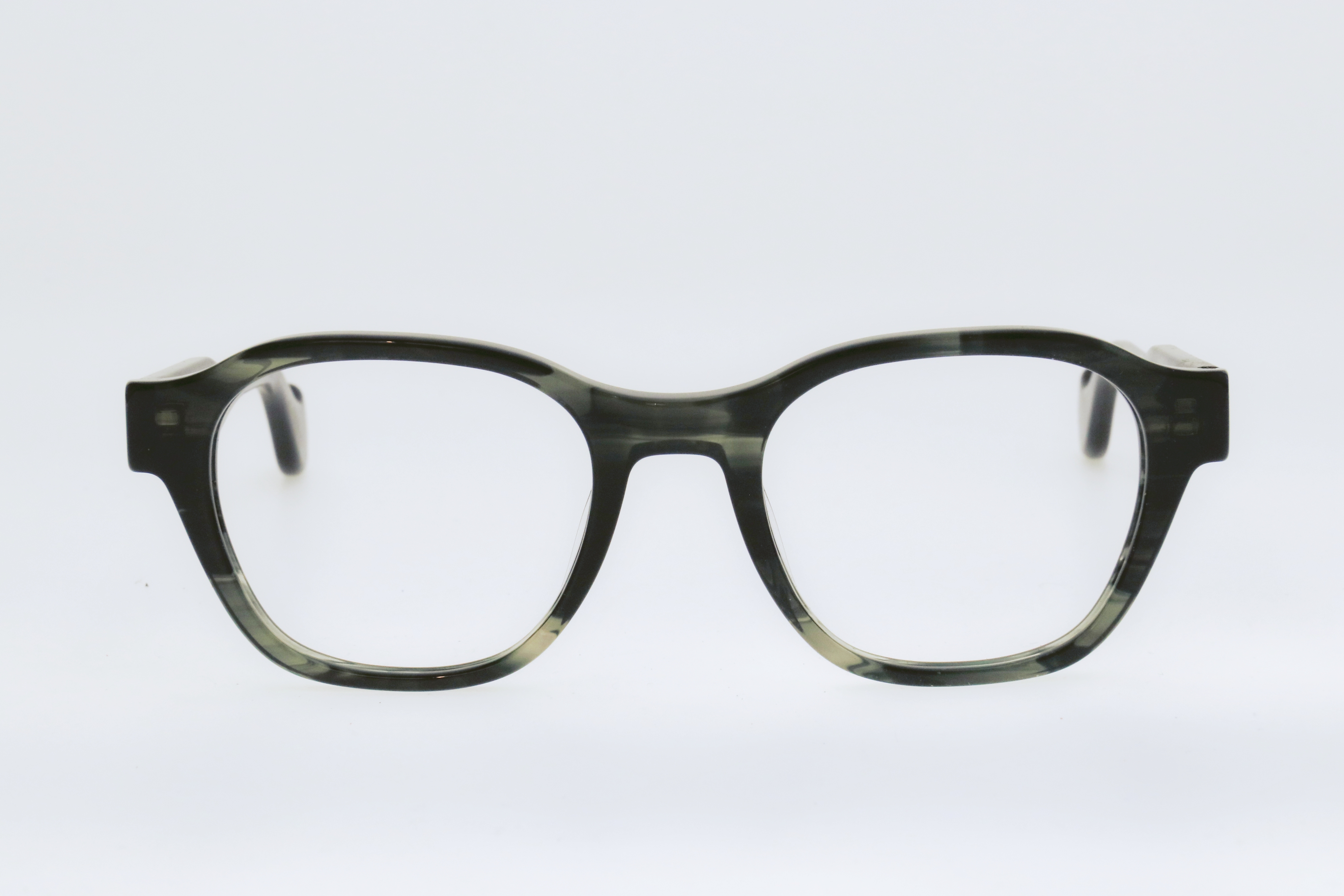 Adults' Forest Green Marble Round-Square Frame Glasses