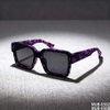 Elevated Square Sunglasses with Color-Block Frames & Gray Lenses