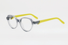Kids' Translucent Light Gray & Lemon Yellow Contrast Round Frame Glasses