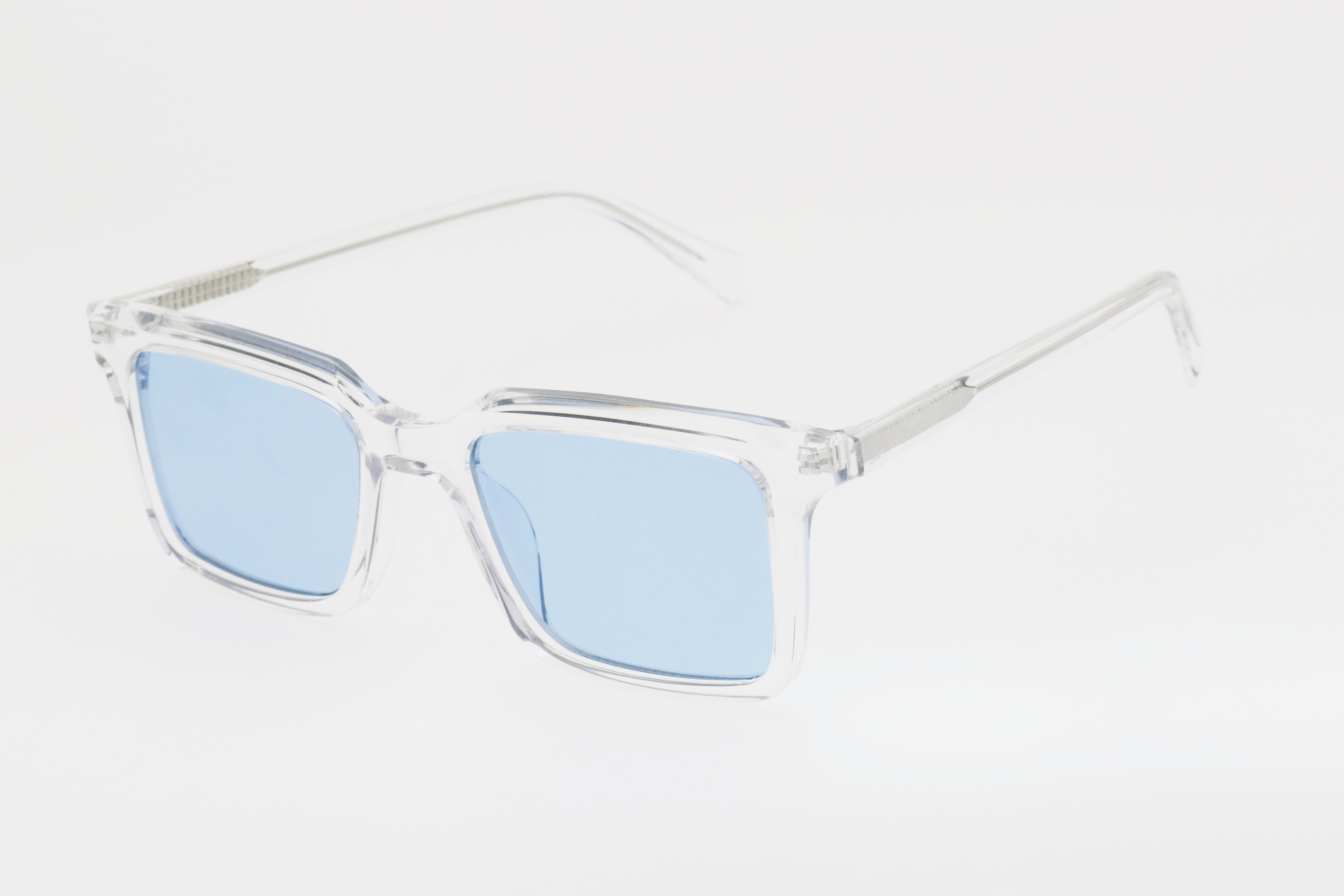 Adults' Clear Frame Light Blue Lens Sunglasses