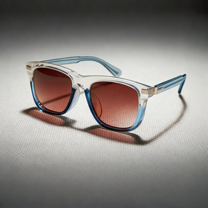 Sophisticated Square Sunglasses with Red Gradient Lenses