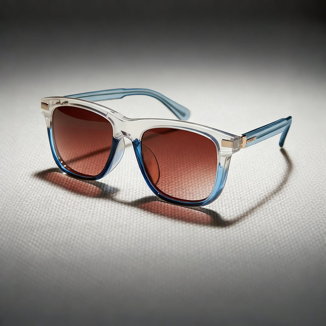 Sophisticated Square Sunglasses with Red Gradient Lenses