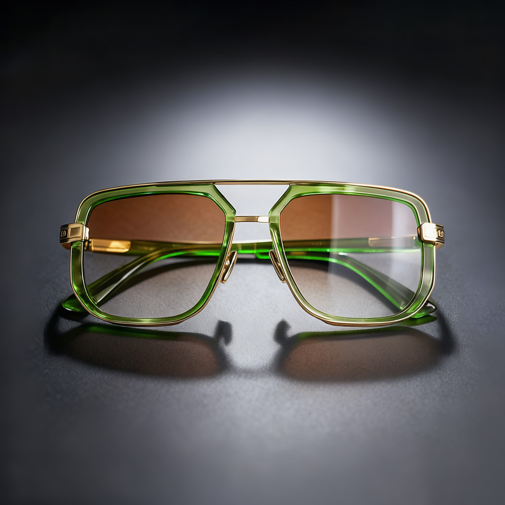 Bold-Frame Double-Bridge Sunglasses