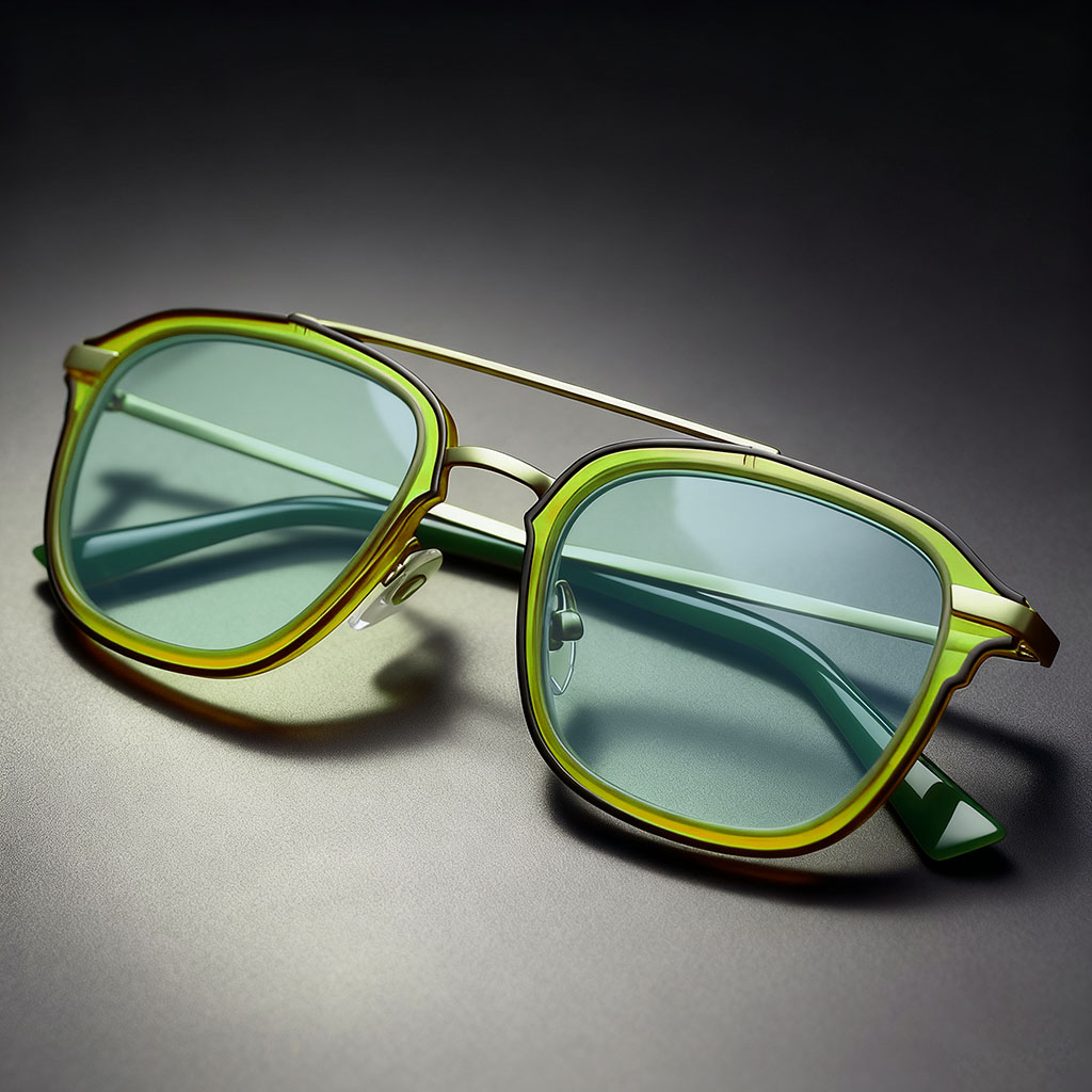 Double beam square sunglasses