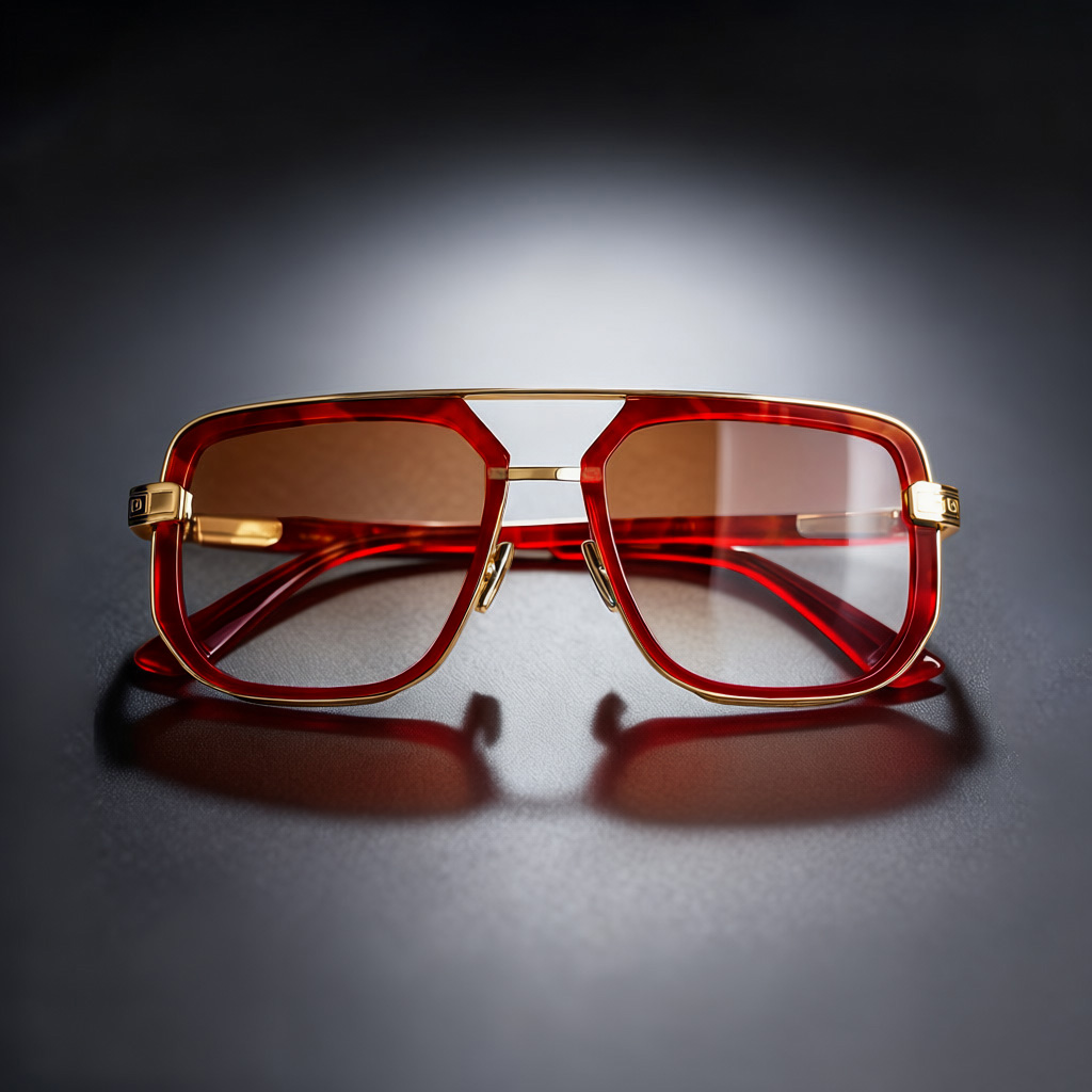 Bold-Frame Double-Bridge Sunglasses