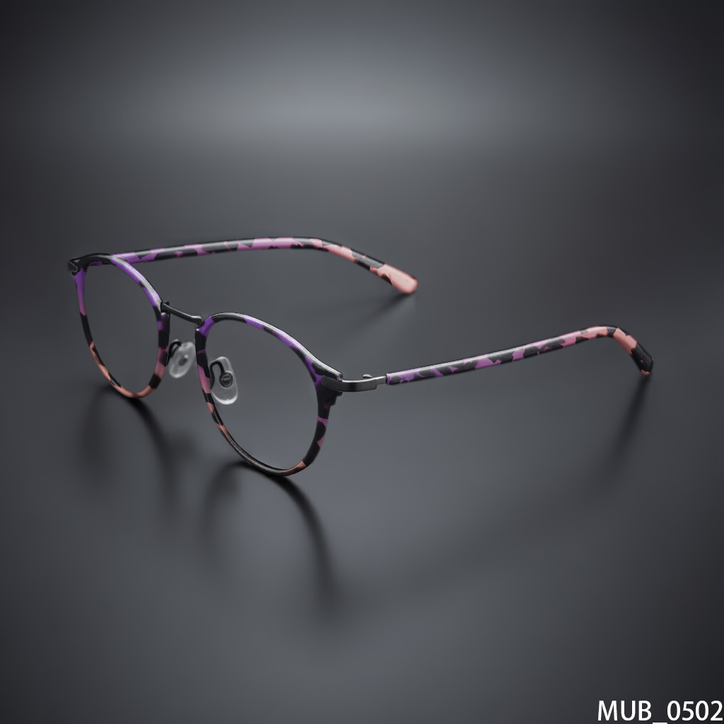 Round Double-Bridge Optical Frames (Vibrant Color, Metal)