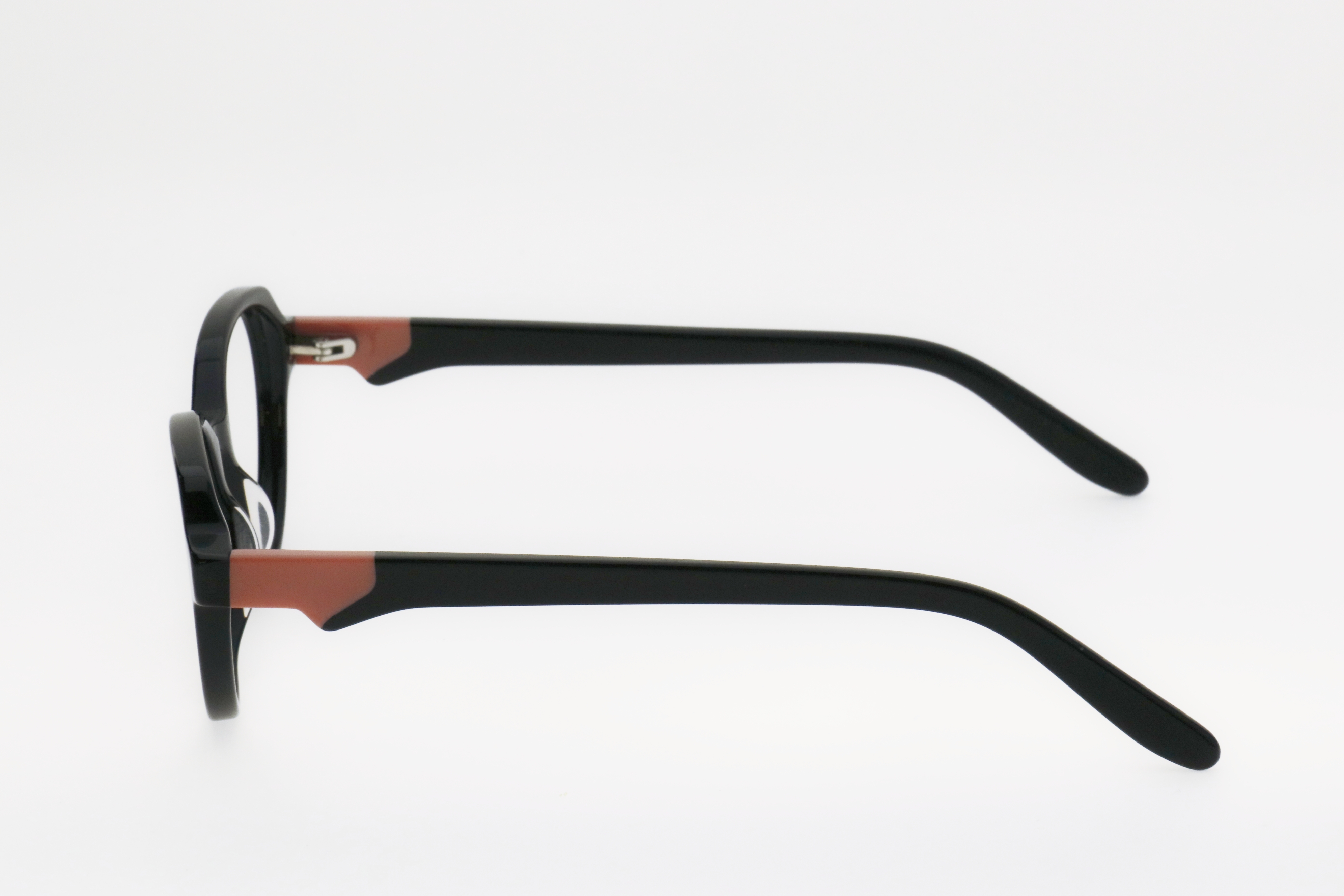 Kids' Classic Black & Caramel Brown Contrast Round Frame Glasses