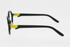 Kids' Classic Black Contrast Yellow Round Frame Decorative Glasses