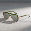 Elevated Rose Gold Square Aviator Sunglasses with Gray Lenses