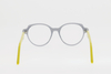 Kids' Translucent Light Gray & Lemon Yellow Contrast Round Frame Glasses
