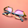 Polygonal framed anti blue light glasses