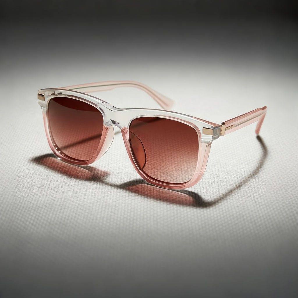 Sophisticated Square Sunglasses with Red Gradient Lenses