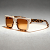 Sophisticated Square Sunglasses with Exquisite Tortoiseshell Pattern Detailing