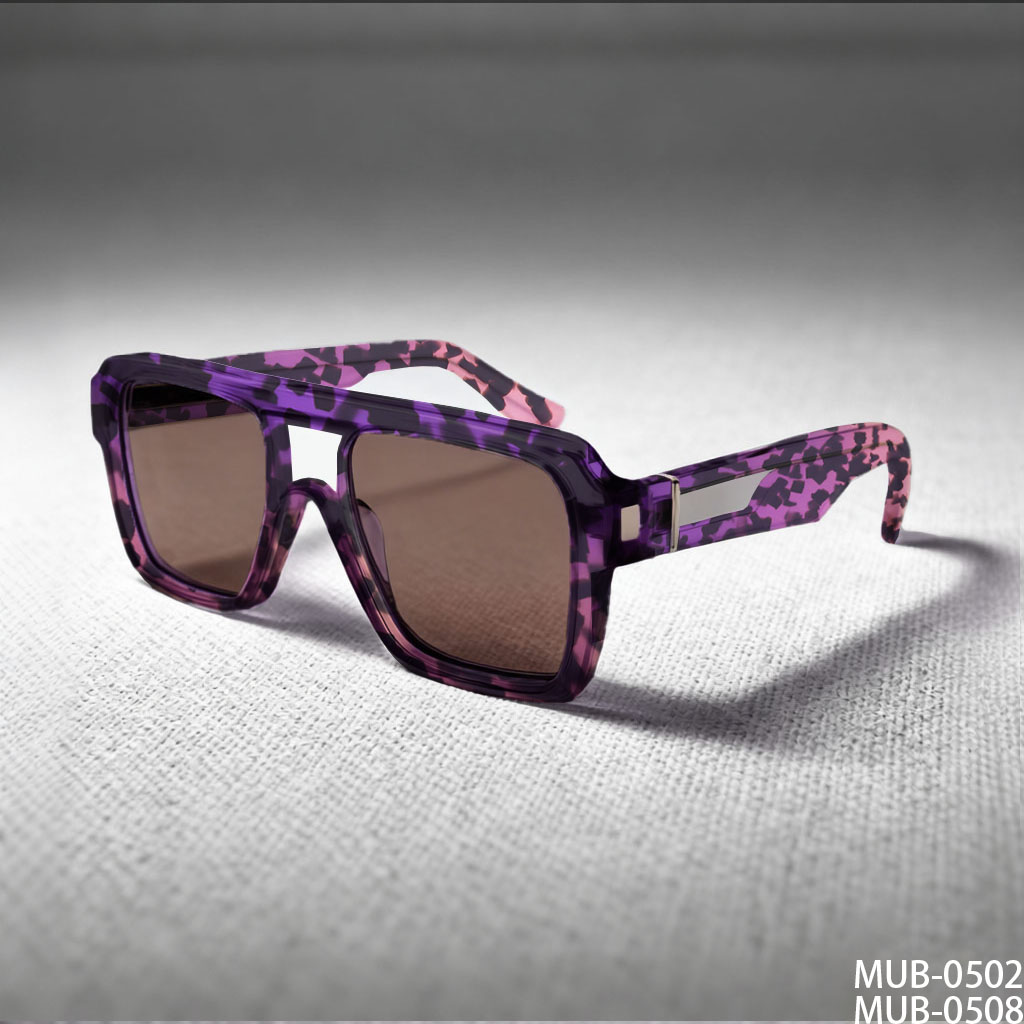 Sophisticated Oversized Square Double-Bridge Sunglasses with Brown Lenses