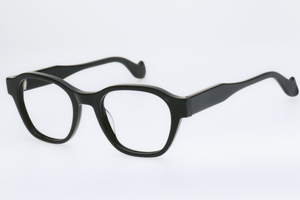 Adults' Glossy Black Retro Round-Frame Glasses